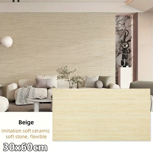 Beige stone holes - beige, wall