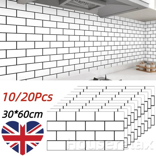 10x white brick wall tiles - 20-10x,