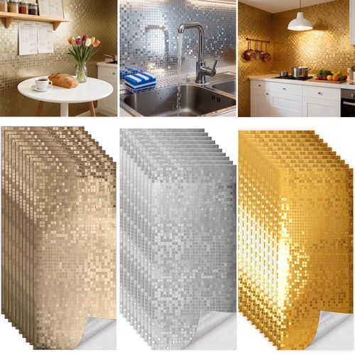 Metallic mosaic stick tiles - metallic,
